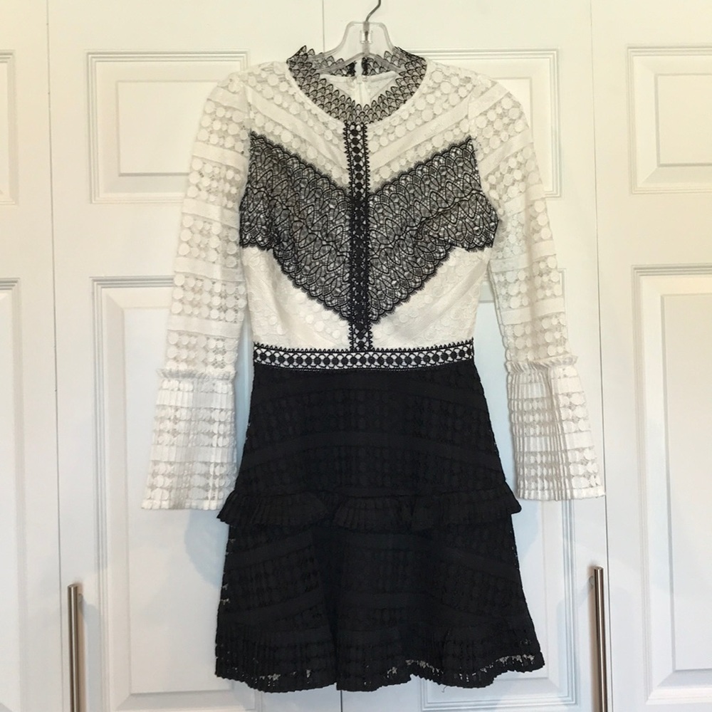 Gianni bini black and white dress NWT